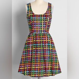 Retrolicious Taking Drastic Measures Fit & Flare Dress Size XL New With Tags